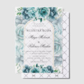 グリーンフローラガーデンヌエストラボダスペインの結婚ズ ベラム紙招待状 (オフセット (招待状))