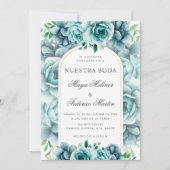 グリーンフローラガーデンヌエストラボダスペインの結婚ズ 招待状 (正面)