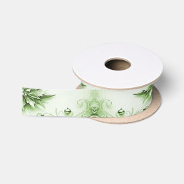 グリーンフローラクリスマスホリデーリボン サテンリボン
