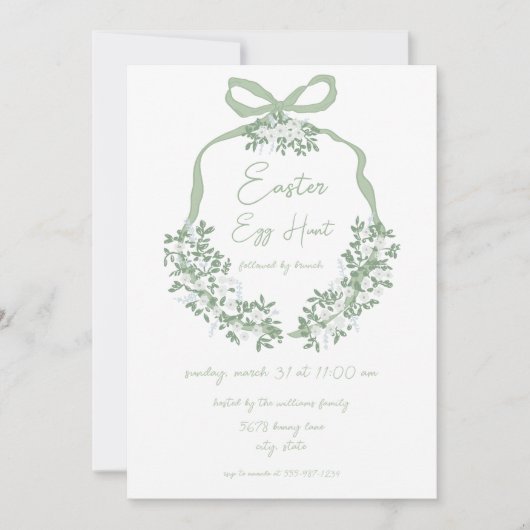 グリーンフローラクレスターイースターエッグ狩り&ブランチ招待状 招待状 (正面)