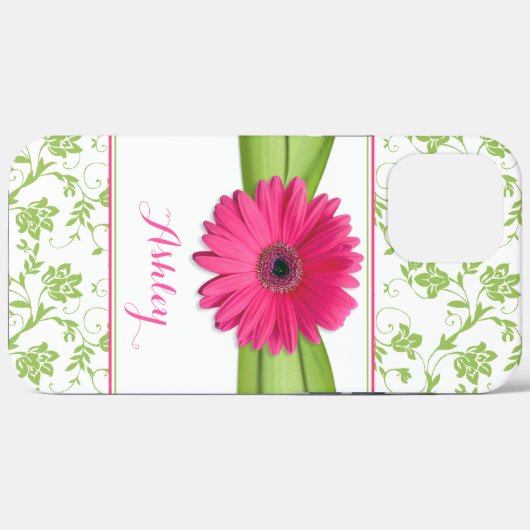 グリーンフローラダマスクピンクガーベラデイジーiPhone 5 Case-Mate iPhoneケース (裏面 (横))