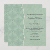 グリーンフローラダマスヴィンテージウェディング招待状 招待状 (正面/裏面)