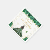 グリーンフローラダークスキンプリンセスバースデーパーティー スタンダードカクテルナプキン (角)