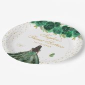 グリーンフローラダークスキンプリンセスSweet sixteen ペーパープレート (アングル)