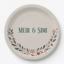 グリーンフローラディナーパーティー紙プレート