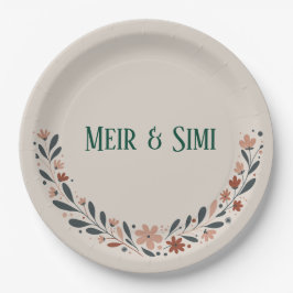 グリーンフローラディナーパーティー紙プレート ペーパープレート