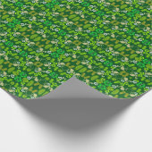 グリーンフローラトロピカルフルーツパターン(の模様が)ある ラッピングペーパー (角)