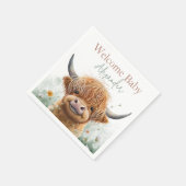 グリーンフローラハイランドカウウェルカムベビーナプキン スタンダードカクテルナプキン (角)