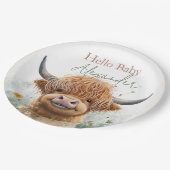 グリーンフローラハイランドカウウェルカムベビープレート ペーパープレート