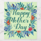 グリーンフローラハッピーマザーズデイボホウォーター色 ワインラベル (シングルラベル)