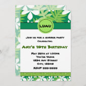 グリーンフローラハワイアンプルメリアサマー招待状 招待状 (正面/裏面)