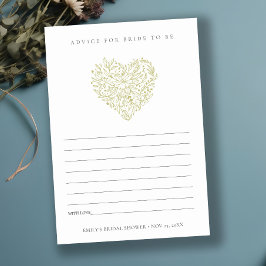 グリーンフローラハートアドバイスfor花嫁ブライダルシャワー エンクロージャーカード