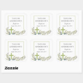 グリーンフローラバプテスステッカーラベル スクエアシール (シート)