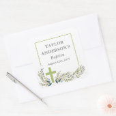 グリーンフローラバプテスステッカーラベル スクエアシール (封筒)