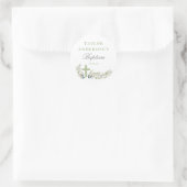 グリーンフローラバプテスステッカーラベル ラウンドシール (バッグ)