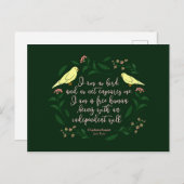 グリーンフローラバードシャーロットブロンテジェーン引用文 ポストカード (正面/裏面)