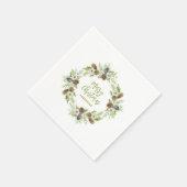 グリーンフローラパインズクリスマスリース スタンダードカクテルナプキン (角)