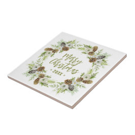 グリーンフローラパインズクリスマスリース タイル