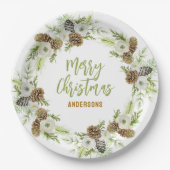 グリーンフローラパインズクリスマスリース ペーパープレート (正面)