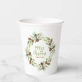グリーンフローラパインズクリスマスリース 紙コップ (正面)