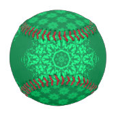 グリーンフローラパターン（の模様が）あるダマスク 野球ボール (正面)