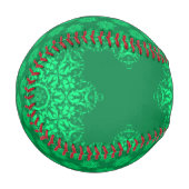 グリーンフローラパターン（の模様が）あるダマスク 野球ボール (正面左)