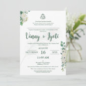 グリーンフローラヒンドゥー結婚式招待状 招待状 (スタンド正面)