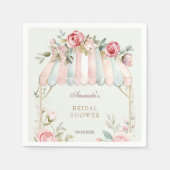 グリーンフローラフランスのブライダルシャワー スタンダードカクテルナプキン (正面)