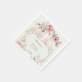 グリーンフローラフランスのブライダルシャワー スタンダードカクテルナプキン (角)