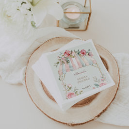 グリーンフローラフランスのブライダルシャワー スタンダードカクテルナプキン