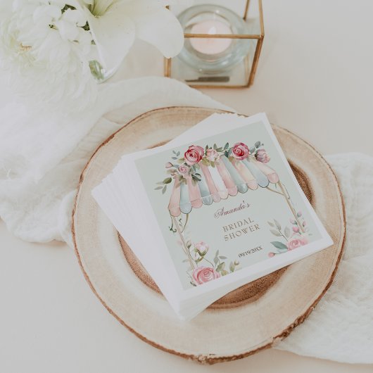グリーンフローラフランスのブライダルシャワー スタンダードカクテルナプキン