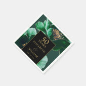 グリーンフローラブラック&金ゴールドシック50周年記念 スタンダードカクテルナプキン (角)
