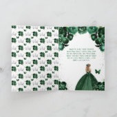 グリーンフローラブロンドヘアガールハッピーバースデー カード (内部)