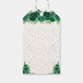 グリーンフローラブロンドヘアガールハッピーバースデー ギフトタグ (裏面)