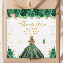 グリーンフローラブロンドヘアプリンセスバースデーパーティー フェイバータグ