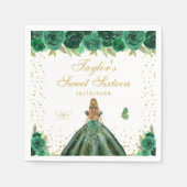 グリーンフローラブロンドヘアプリンセスSweet sixteen スタンダードカクテルナプキン (正面)