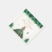 グリーンフローラブロンドヘアプリンセスSweet sixteen スタンダードカクテルナプキン (角)