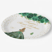 グリーンフローラブロンドヘアプリンセスSweet sixteen ペーパープレート (アングル)