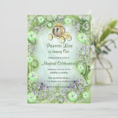 グリーンフローラプリンセスエンチャント1歳の誕生日 招待状 (スタンド正面)