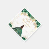 グリーンフローラプリンセスキンセアニラ スタンダードカクテルナプキン (角)