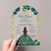 グリーンフローラプリンセス金ゴールドアーチキンセアニェラ アクリル招待状 (インサイチュ (ポータブル))