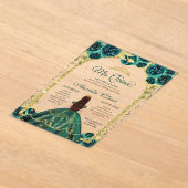 グリーンフローラプリンセス金ゴールドアーチキンセアニェラ アクリル招待状 (レイダウン)