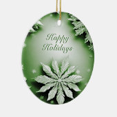 グリーンフローラホリデークリスマスオーナメント セラミックオーナメント (右)