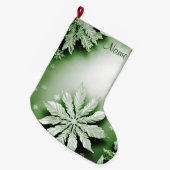 グリーンフローラホリデークリスマスストッキング ラージクリスマスストッキング (正面 (吊り時))