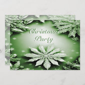 グリーンフローラホリデークリスマスパーティの招待状 招待状 (正面/裏面)