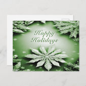 グリーンフローラホリデークリスマスポストカード ポストカード (正面/裏面)