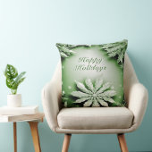 グリーンフローラホリデークリスマス装飾用クッション クッション (椅子)