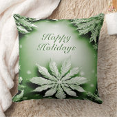 グリーンフローラホリデークリスマス装飾用クッション クッション (ブランケット)