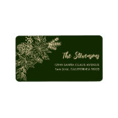 グリーンフローラポインセティアホリデイ差出人住所 ラベル (正面)