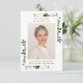 グリーンフローラメモリアル葬儀祈りの言葉フォトカード (スタンド正面)